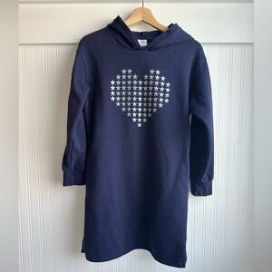 GAP Kids Navy Hoodie Dress with Star Heart Design